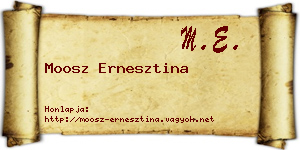 Moosz Ernesztina névjegykártya